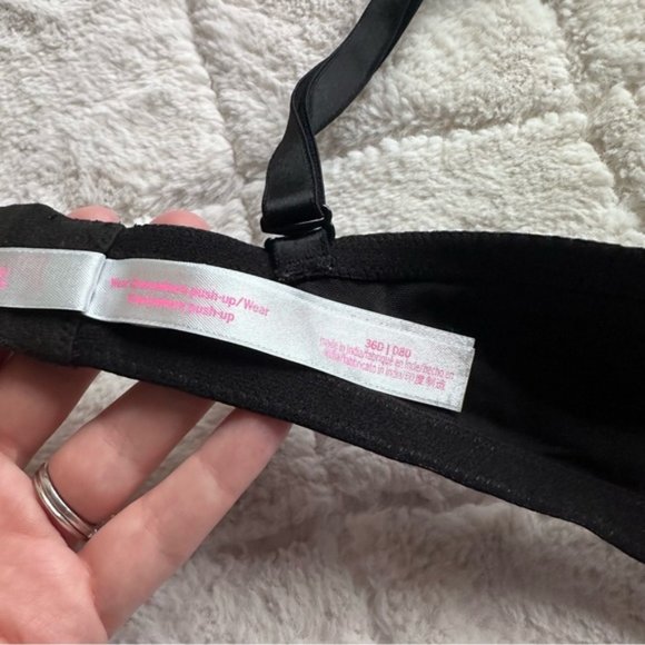 Victoria's Secret PINK | Black Wear Everywhere Push-up Bra | Size 36D - Picture 11 of 12